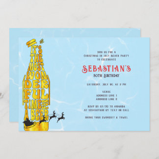 Weihnachten im Juli Sommer Weihnachtsmann & GRILLE Einladung