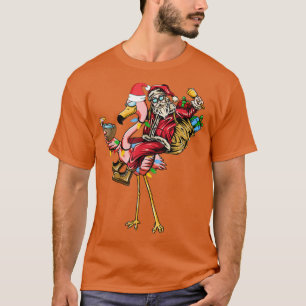 Weihnachten im Juli Sommercocktails Flamingo Santa T-Shirt