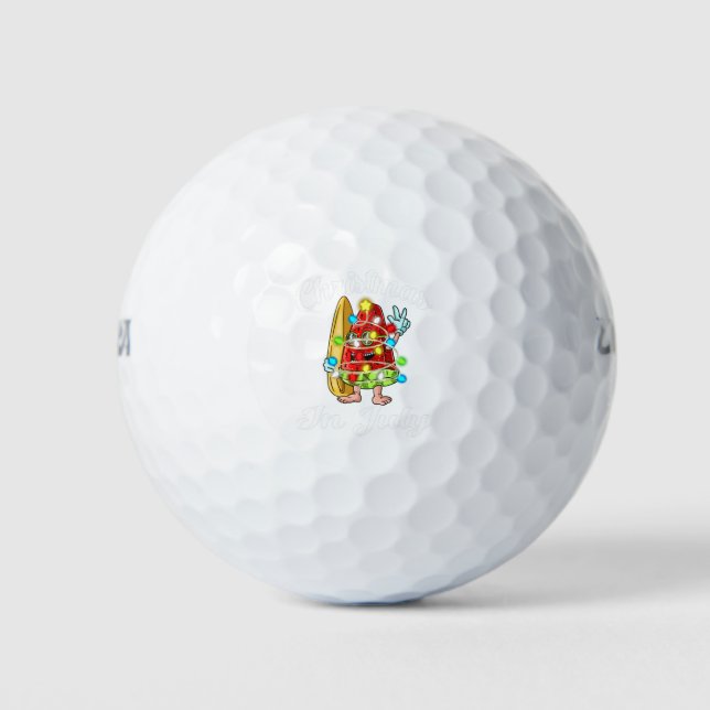 Weihnachten im Juli Sommerdesign Melon Weihnachten Golfball (Vorderseite)
