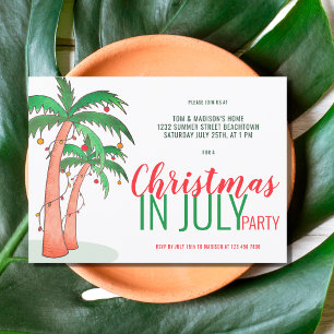 Weihnachten im Juli Sommerparty Einladung