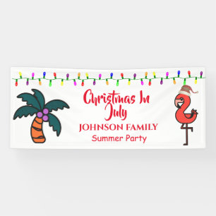 Weihnachten im Juli Sommerparty Flamingo Banner