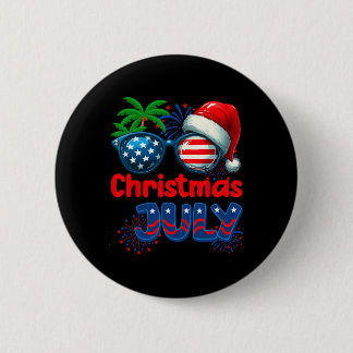 Weihnachten im Juli Sommerstrand Hawaii Santa Usa  Button