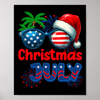 Weihnachten im Juli Sommerstrand Hawaii Santa USA  Poster