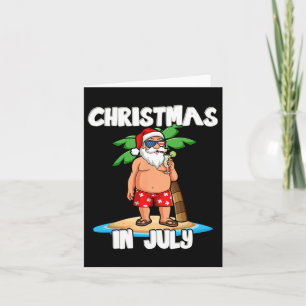 Weihnachten im Juli Sommerurlaub Santa Beac Karte