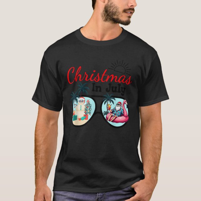 Weihnachten im Juli Sonnenbrille Santa Flamin T-Shirt (Vorderseite)