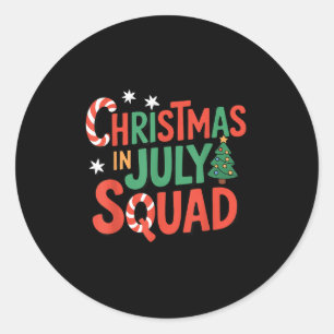 Weihnachten im Juli Squad Funny Xmas Sommerurlaub Runder Aufkleber