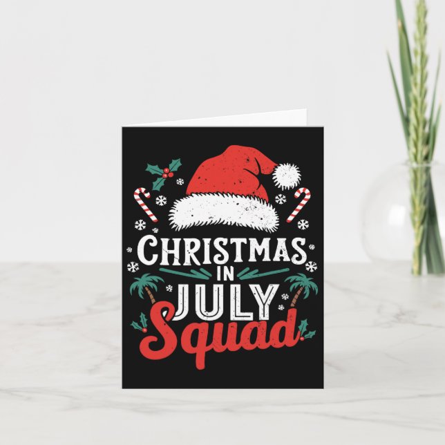 Weihnachten im Juli Squad Shirt Familienurlaub Som Karte (Vorderseite)
