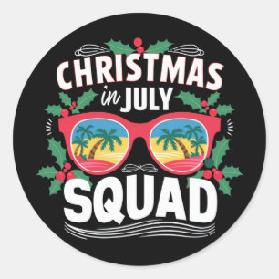 Weihnachten im Juli Squad Sonnenbrille Sommer Stra Runder Aufkleber