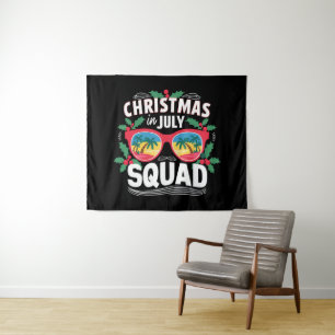 Weihnachten im Juli Squad Sonnenbrille Sommer Stra Wandteppich