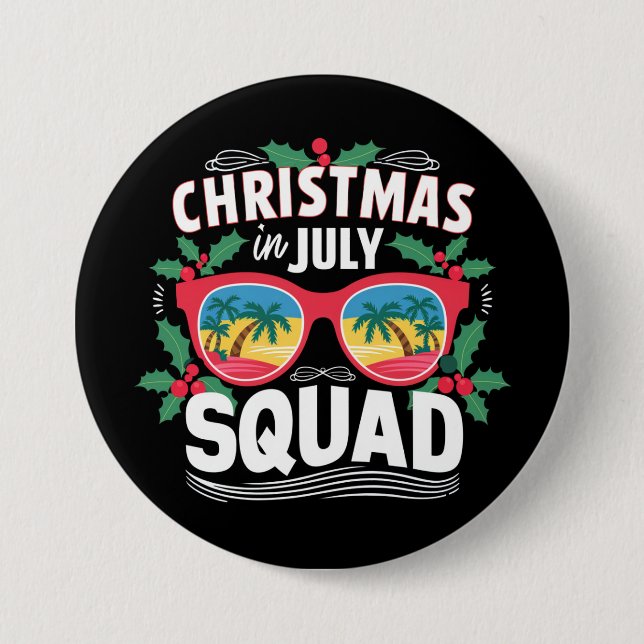 Weihnachten im Juli Squad Sonnenbrille Summer Beac Button (Vorderseite)