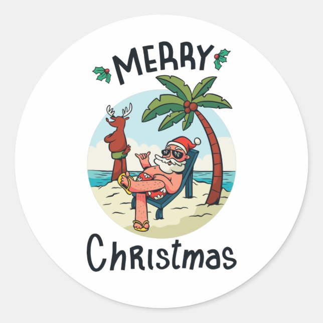 Weihnachten im Juli Square Sticker Postkarte (Vorderseite)