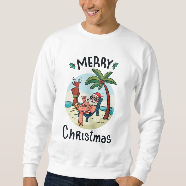 Weihnachten im Juli Square Sticker Postkarte Sweatshirt (Vorderseite)