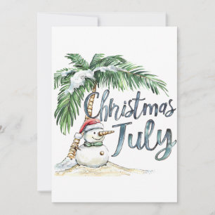 Weihnachten im Juli Strand Schneemann & Palme