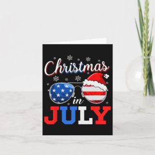Weihnachten im Juli Sungles Santa American Flag 4. Karte