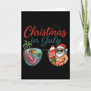Weihnachten im Juli Sungles Santa Flamingo Sommer Karte