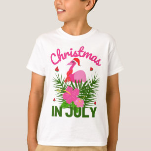 Weihnachten im Juli süßer Santa Flamingo T-Shirt
