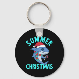 Weihnachten im Juli Süßer Santa Hai Fisch Xma Schlüsselanhänger
