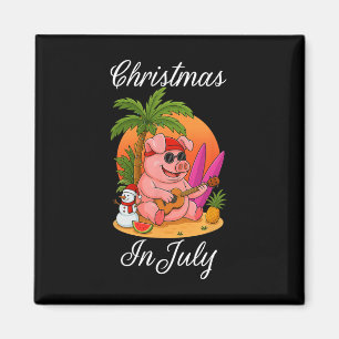 Weihnachten im Juli Süßes Schwein Lustiger Sommeru Magnet
