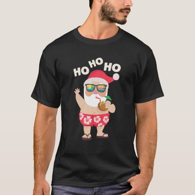 Weihnachten im Juli T-Shirt Funny Santa Summer Bea (Vorderseite)