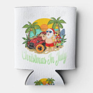 Weihnachten im Juli T-Shirt Funny Santa Summer Bea Dosenkühler