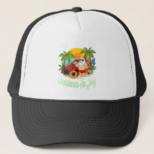 Weihnachten im Juli T-Shirt Funny Santa Summer Bea Truckerkappe