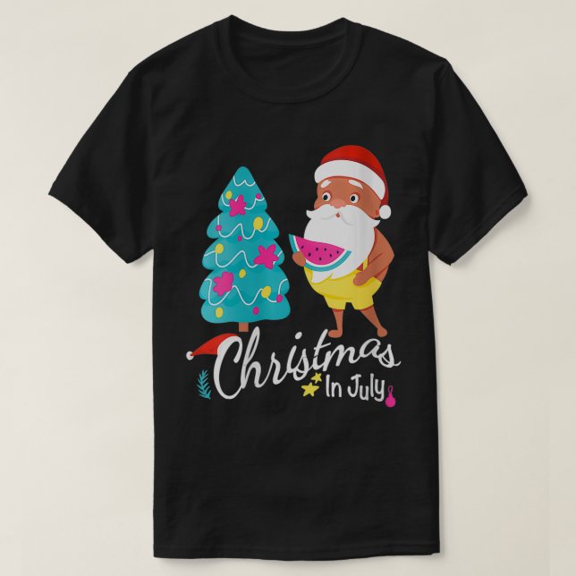 Weihnachten im Juli T-Shirt Weihnachtsfest im Somm (Design vorne)