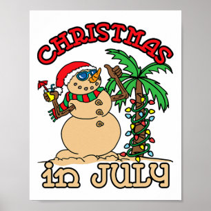 Weihnachten im Juli T-Shirts Schneemann Sand Palme Poster