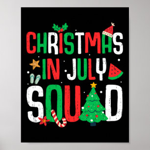 Weihnachten im Juli-Team Lustiger Sommer Strandurl Poster