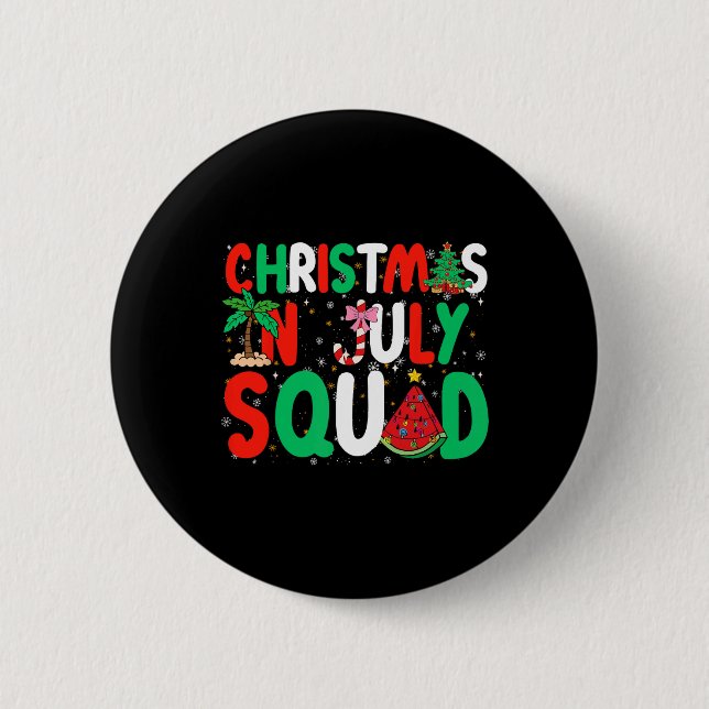 Weihnachten im Juli-Team Lustiger Sommer Xmas Männ Button (Vorderseite)