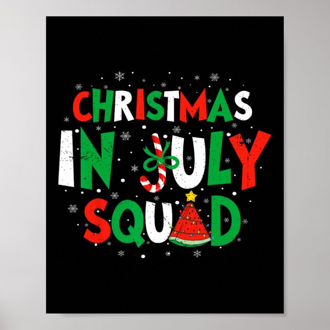 Weihnachten im Juli-Team Lustiger Sommerurlaub Män Poster (Vorne)