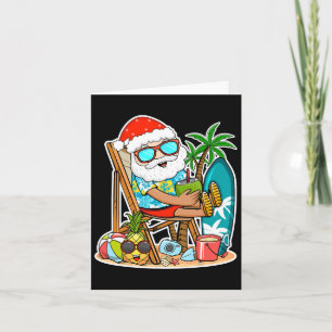 Weihnachten im Juli - Tropical Santa Surfing Karte