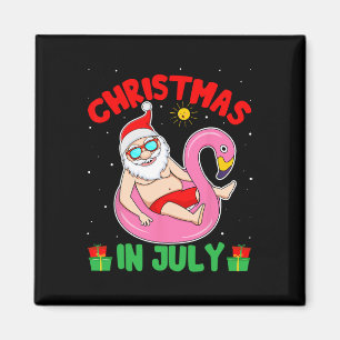 Weihnachten im Juli - Tropischer Santa beim Surfen Magnet