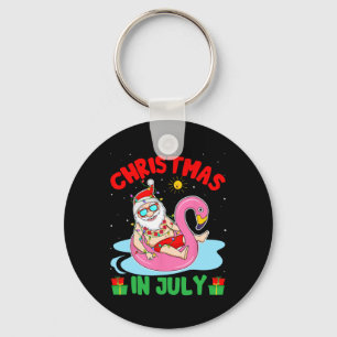 Weihnachten im Juli - Tropischer Santa beim Surfen Schlüsselanhänger