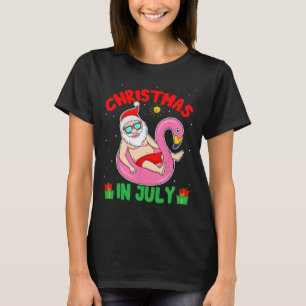 Weihnachten im Juli - Tropischer Santa beim Surfen T-Shirt