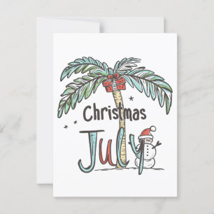 Weihnachten im Juli tropisches Snowman-Urlaubsproj Postkarte