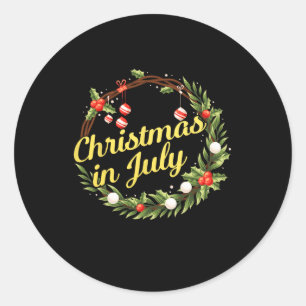 Weihnachten im Juli Türschmuck Kranz Xmas Baum Runder Aufkleber