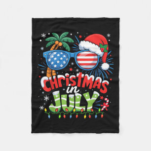 Weihnachten im Juli US-Flagge Summer Beach Hawaii  Fleecedecke