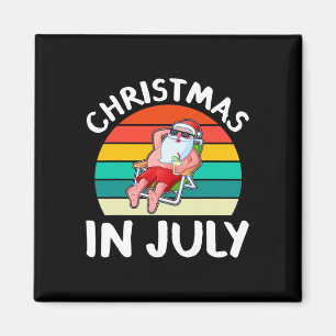 Weihnachten im Juli Vintage Santa Hawaiian Surfen Magnet