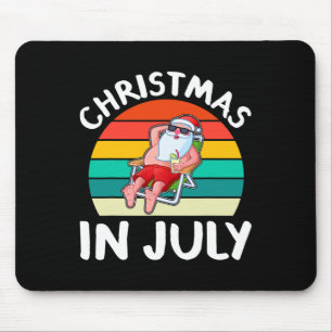 Weihnachten im Juli Vintage Santa Hawaiian Surfen Mousepad