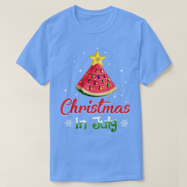 Weihnachten im Juli Wassermelon Weihnachten Sommer T-Shirt (Design vorne)