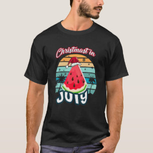 Weihnachten im Juli Wassermelon Weihnachtsmannmütz T-Shirt
