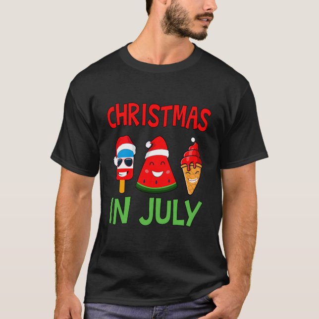 Weihnachten im Juli Wassermelone Eiszeit Pop Weihn T-Shirt (Vorderseite)