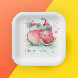 Weihnachten im Juli Wassermelone Pappteller