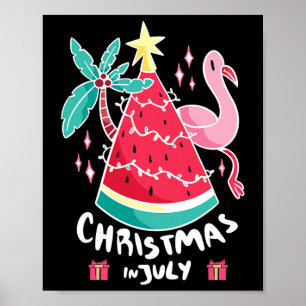 Weihnachten im Juli Wassermelone Weihnachtsbaum So Poster