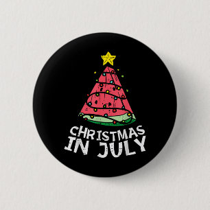 Weihnachten im Juli Wassermelone Xmas Baum Sommer Button