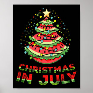 Weihnachten im Juli Wassermelone Xmas Baum Sommer Poster