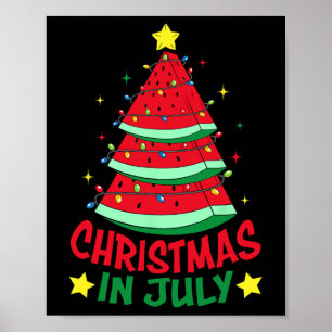 Weihnachten im Juli Wassermelone Xmas Baum Sommer  Poster