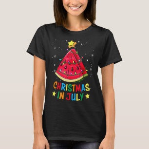 Weihnachten im Juli Wassermelone Xmas Baum Sommer T-Shirt