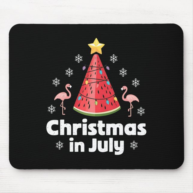 Weihnachten im Juli Wassermelonenbaum Lustiger Fla Mousepad (Vorne)