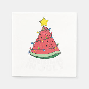Weihnachten im Juli Watermelon Flamingo Xmas Tree  Serviette
